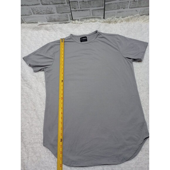 Cuts Elongated Short Sleeve 2 Men's Tee Crew Neck - Picture 3 of 14